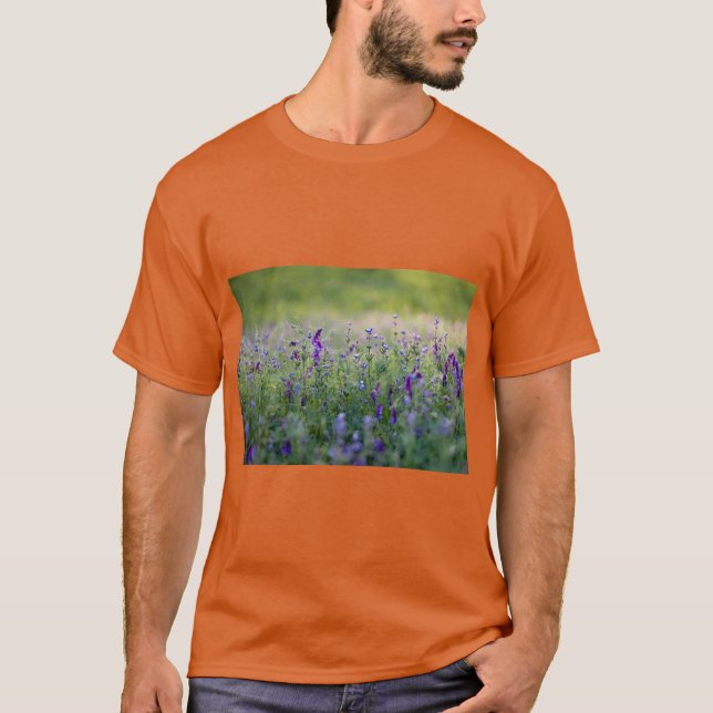 T-shirt Purple Flowers Design Logo – Elegance in Bloom (Devant)