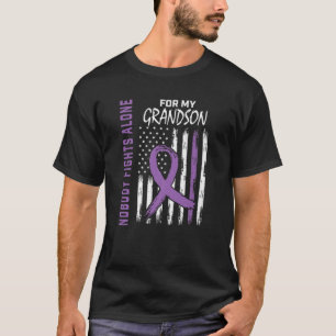 T-shirt Purple Grandson Epilepsie Sensibilisation Drapeau