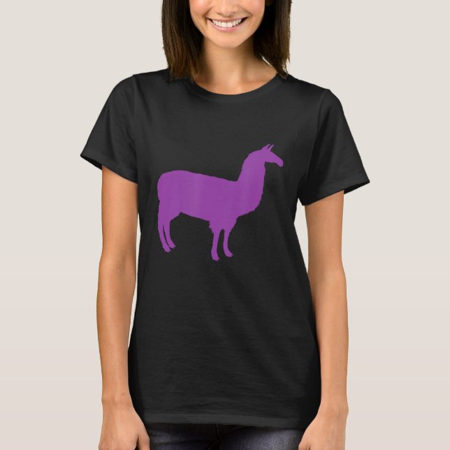 T-shirt Purple Graphic Llama (Devant)
