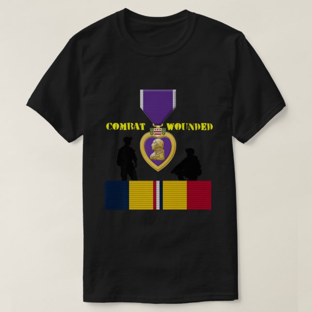 T-shirt Purple Heart Combat Blessé Combat Action Ruban T (Design devant)