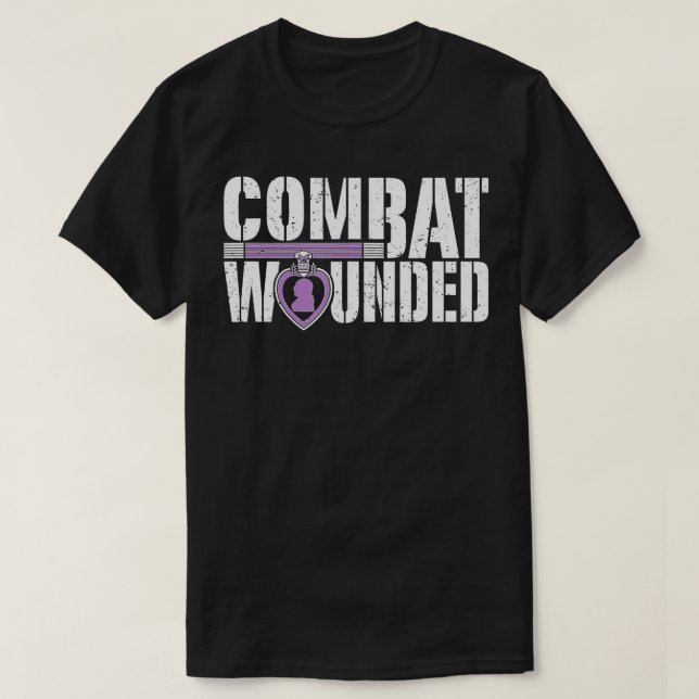 T-shirt Purple Heart Militaire Vétérinaire Combat Blessé S (Design devant)