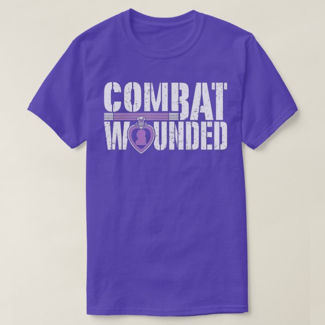 T-shirt Purple Heart Militaire Vétérinaire Combat Blessé S (Design devant)