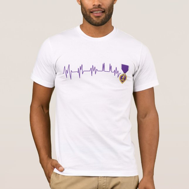 T-shirt Purple Heart U.S. military Heros award (Devant)