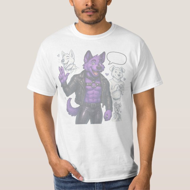 T-shirt Purple husky à Leather (Devant)