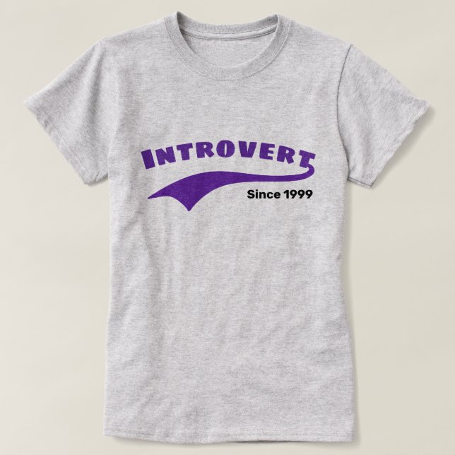 T-shirt Purple Introvert Typographie Swoosh Date personnal (Design devant)