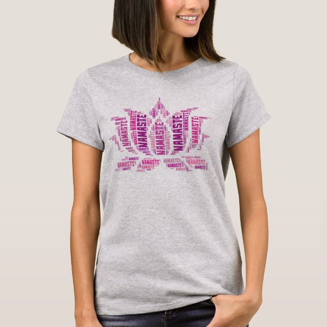 T-shirt Purple Lotus Fleur Namaste Yoga (Devant)