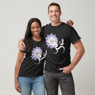 T-shirt Purple Lotus Fleur Yoga & Om/Aum Zen Calligraphie