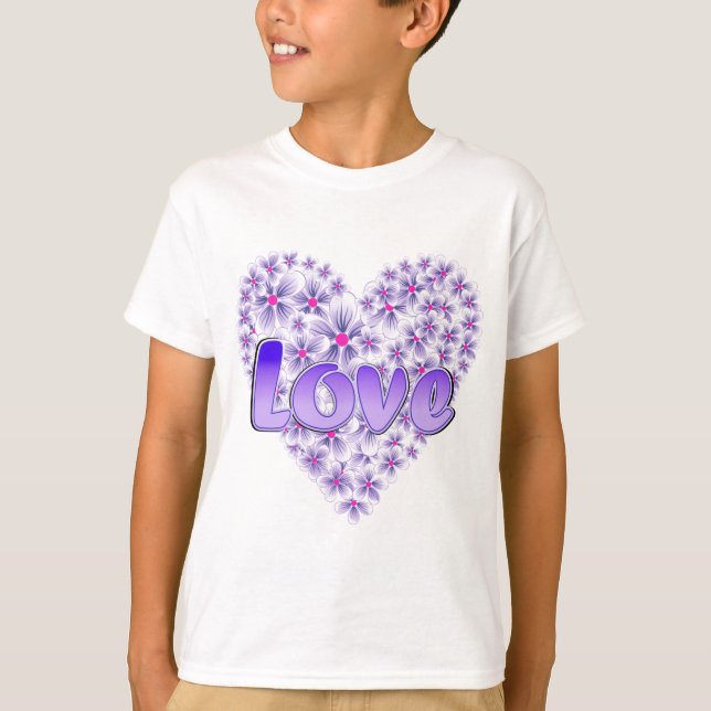T-shirt Purple Love and Daisies (Devant)
