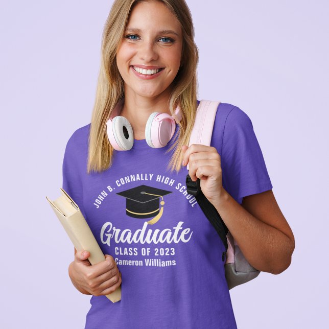T-shirt Purple Lycée Diplômé sur mesure (Créateur téléchargé)