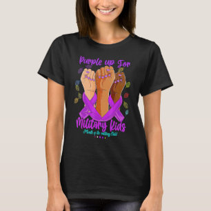 T-shirt Purple Mains Pour Enfants Militaires Mois 2022