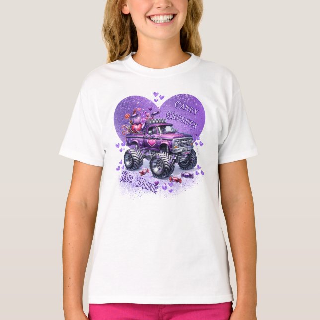 T-shirt Purple Monster Camion Candy Croisher be Mine (Devant)