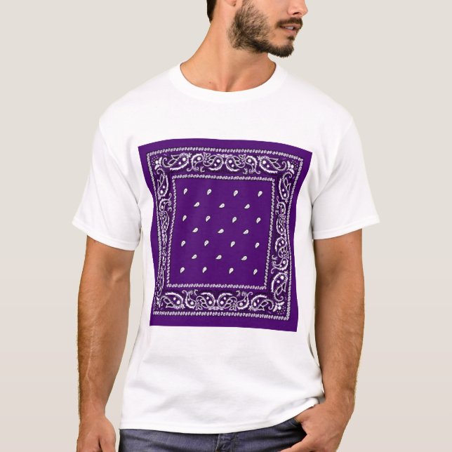 T-shirt Purple Paisley Bandanna (Devant)