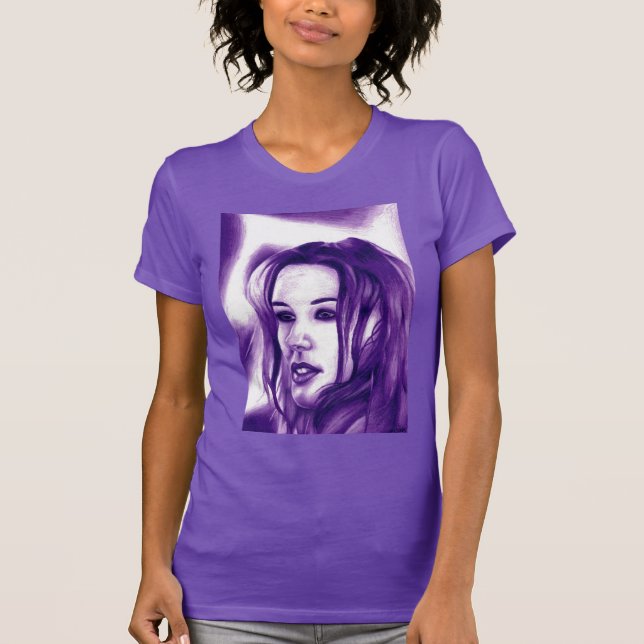 T-shirt Purple People Woman Portrait Art original (Devant)