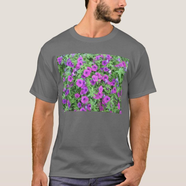 T-shirt Purple Petunias Adulte Dark (Devant)