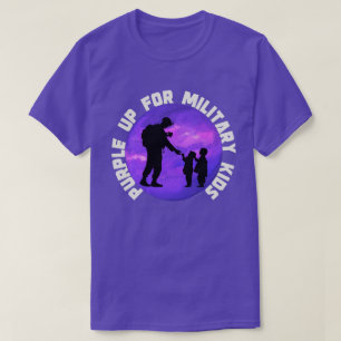 T-shirt Purple Pour Les Enfants Militaires