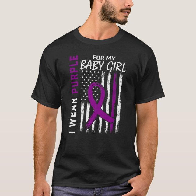 T-shirt Purple Pour Ma Fille Bébé Épilepsie Lauréats (Devant)
