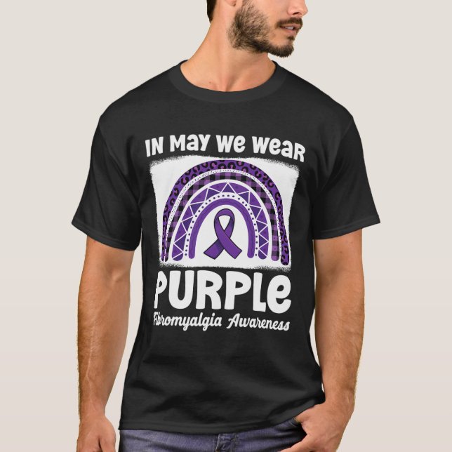 T-shirt Purple Rainbow Support Fibro Warrior Fibromyalgia (Devant)