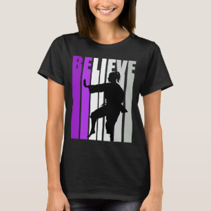 T-shirt Purple Retro Girls Anniversaire Karate Martial Bla