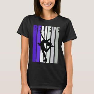 T-shirt Purple Retro Motivational Girls Dancin de patinage