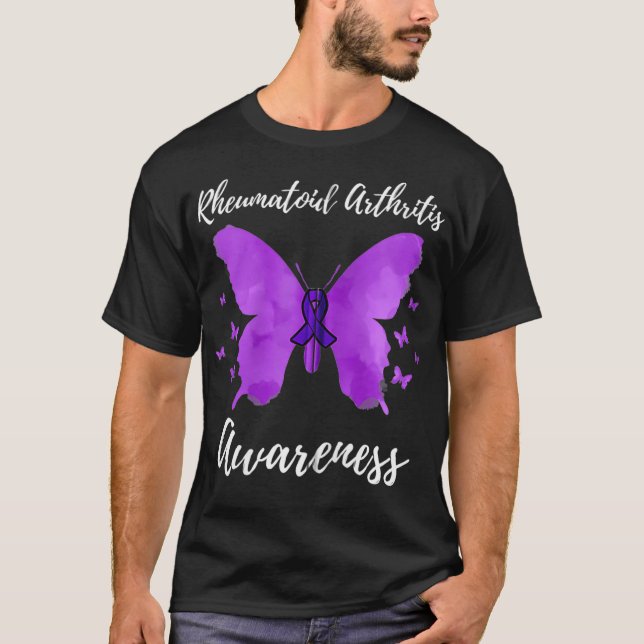 T-shirt Purple Ribbon Rheumatoid Arthritis Awareness Zip  (Devant)