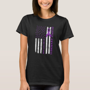 T-shirt Purple Ribbon US Drapeau Épileptique Sensibilisati