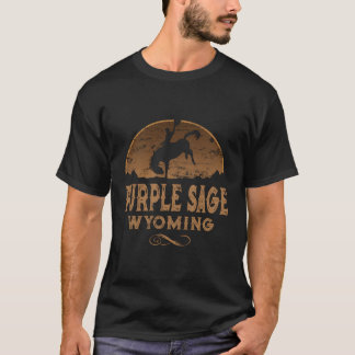 T-shirt Purple Sage Wyoming Wyoming Wyoming Rodeo Vache