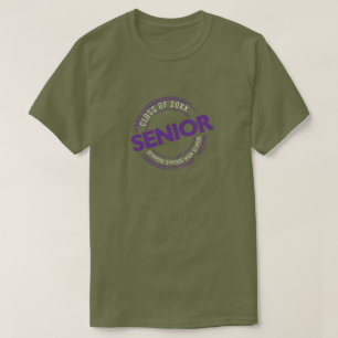 T-shirt Purple Senior Class of Distressed Badge