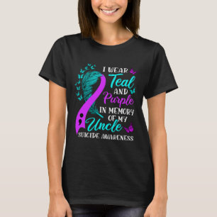 T-shirt Purple turquoise En Mémoire De Mon Oncle Suicide L