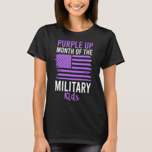 T-shirt Purple Up For Military Kids Adult Cool American Fl