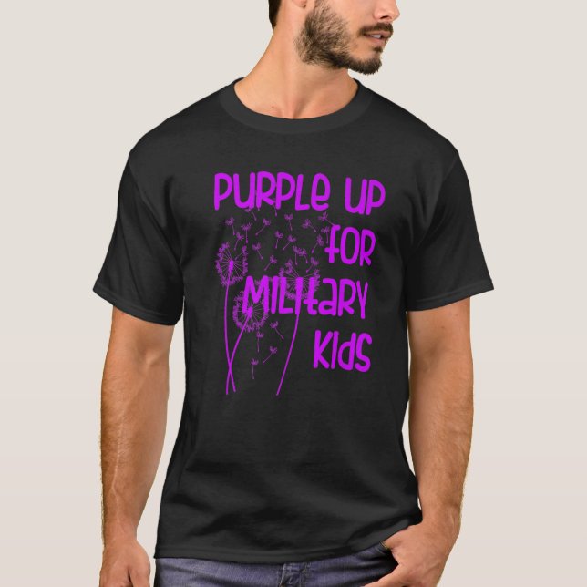 T-shirt Purple Up For Military Kids - Mois De La Militar (Devant)