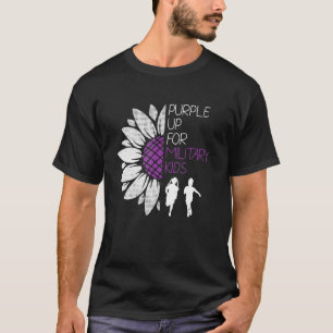 T-shirt Purple Up For Military Kids Mois Militaire Enfant