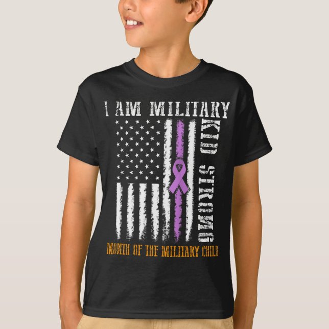 T-shirt Purple up for Military Kids Rainbow Military Child (Devant)