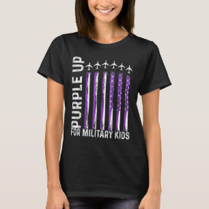 T-shirt Purple Up For Military Kids Usa Drapeau Militaire