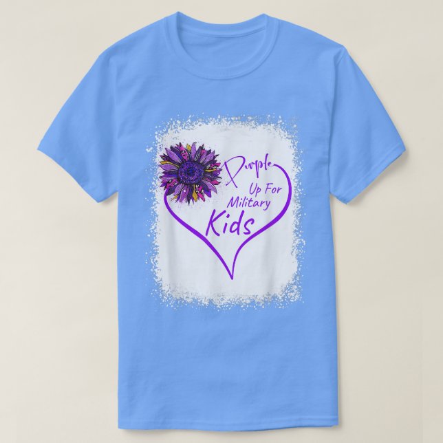 T-shirt Purple Up Militaire Coeur Léopard Tournesol B (Design devant)