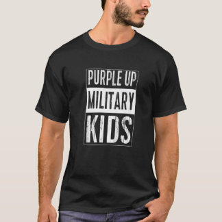 T-shirt Purple Up Militaire Enfants Mois Purple Up Militai