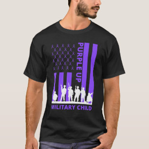 T-shirt Purple Up Militaire Mois De L'Enfant Militaire P