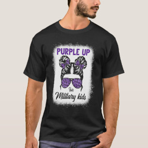 T-shirt Purple Up Militaire Mois Léopard Messy Bun B