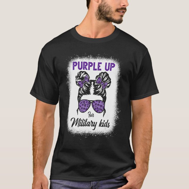 T-shirt Purple Up Militaire Mois Léopard Messy Bun B (Devant)