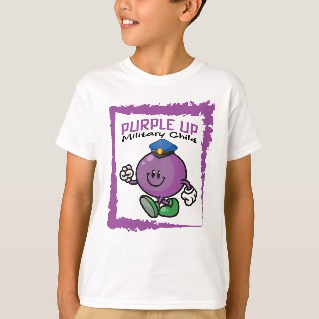 T-shirt Purple Up Military Child 2024 (Devant)