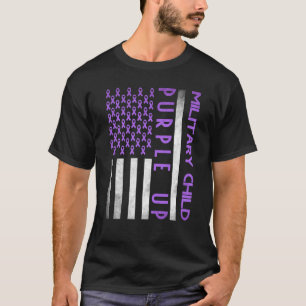 T-shirt Purple Up Mois Of Military Child Sensibilisation