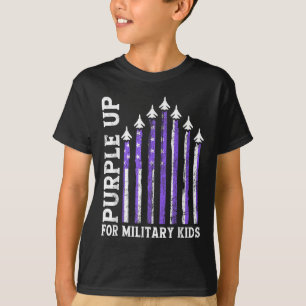 T-shirt Purple Up Pour Le Mois Militaire Enfant