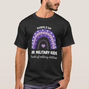 T-shirt Purple Up Pour Les Enfants Militaires Mois Du Mili