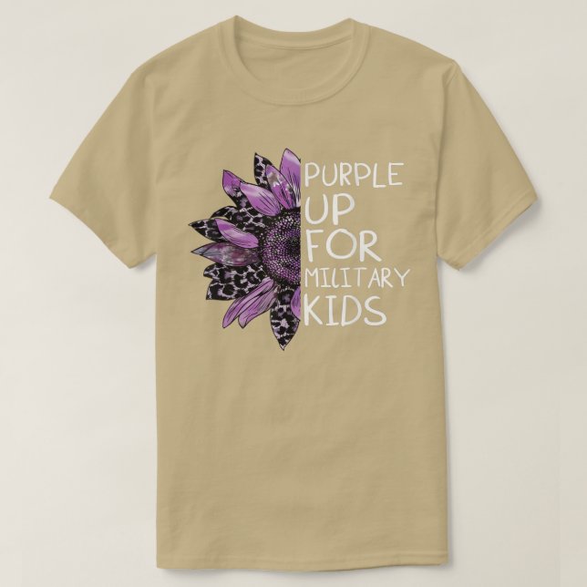T-shirt Purple up pour les enfants militaires Sunflower Mi (Design devant)