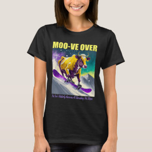 T-shirt Purple Yellow Cow Snowboard Shreddown The