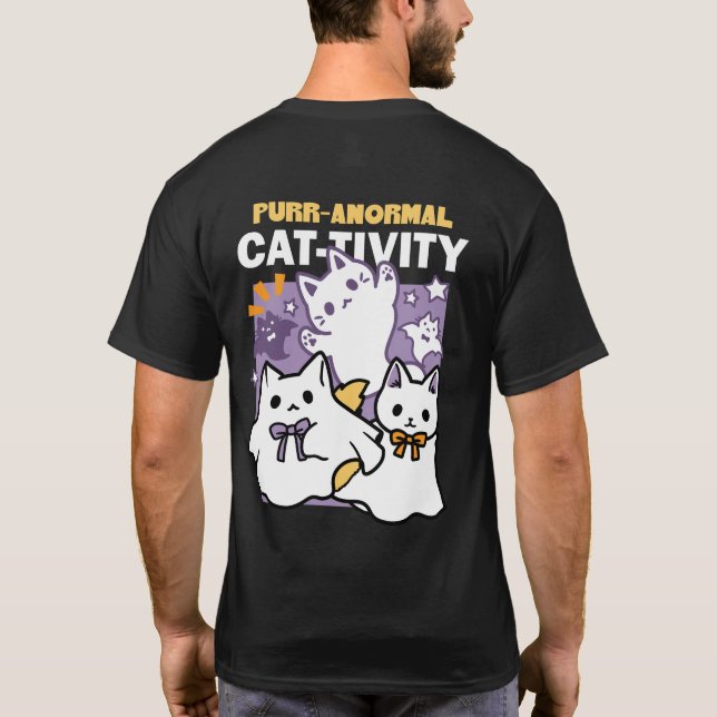 T-shirt Purr-anormal Cat-tivity - Halloween Cat Design (Dos)