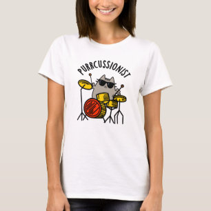 T-shirt Purr-cussionniste Funny Drummer Cat Pun