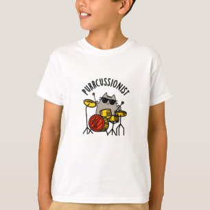 T-shirt Purr-cussionniste Funny Drummer Cat Pun