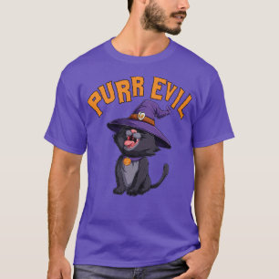 T-shirt Purr Evil Halloween rire Chat noir Casquette sorci