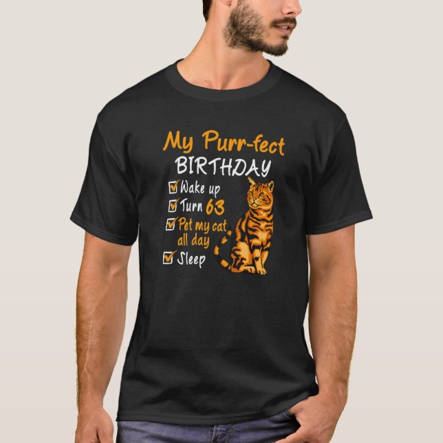 T-shirt Purr Fect Anniversaire Animateur Mon chat Toute La (Devant)