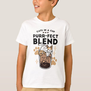 T-shirt Purr-fect Blend : Cat and Coffee Art for Pet Lover